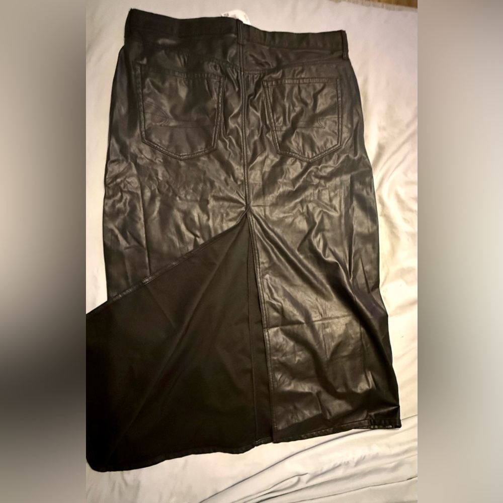 American Eagle Black Faux Leather Skirt